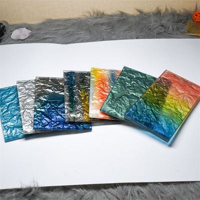 Vidrio decorativo de colores artesanía decorativa plana y curva vidrio templado vidrio de seguridad colorido vidrio de fusión en caliente para paredes de cortinas / balaustradas